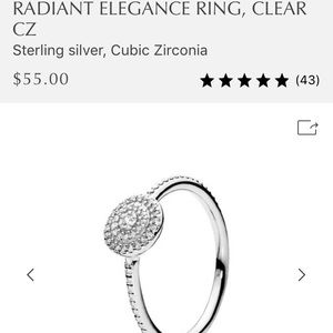 Sterling Silver, Cubic Zirconia Pandora Ring.